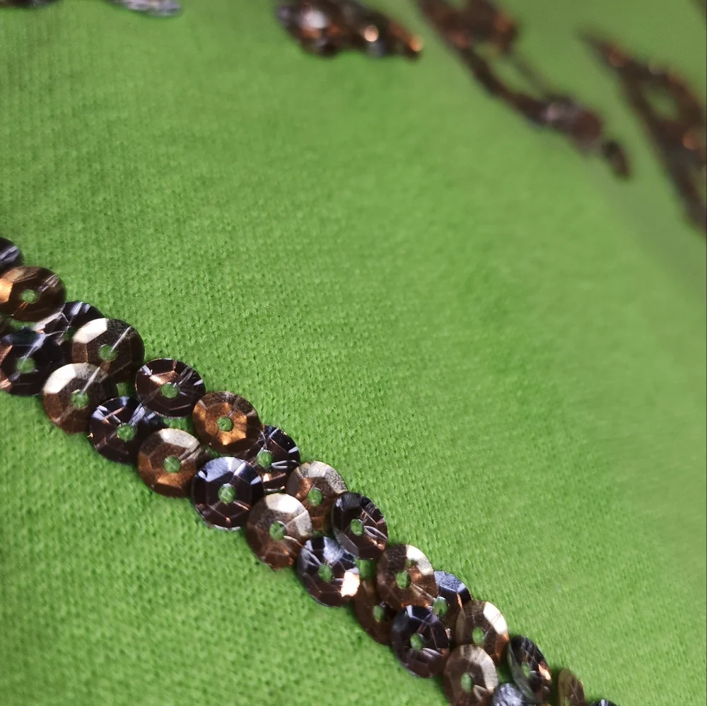 NWT Abercrombie Green Sweatshirt Heart Sequin Size Small - Picture 6 of 14